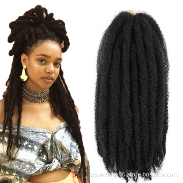 Kinky Marley Twist Crochet Hair Extensions Kinky Twist Braiding Hair Long And Rough Solid And Mixed Color Synthetic Fiber